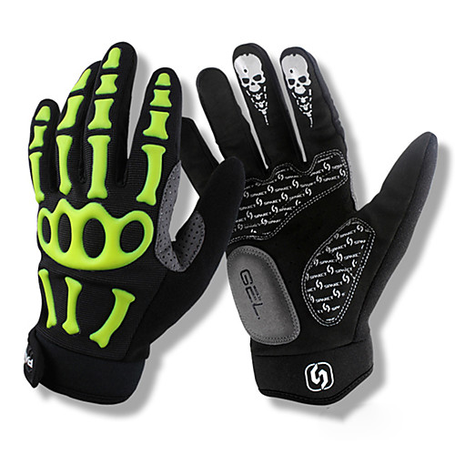 

SPAKCT Winter Bike Gloves / Cycling Gloves Mountain Bike Gloves Mountain Bike MTB Anti-Slip Thermal Warm Breathable Sweat wicking Full Finger Gloves Sports Gloves Terry Cloth Mesh Silicone Gel Green
