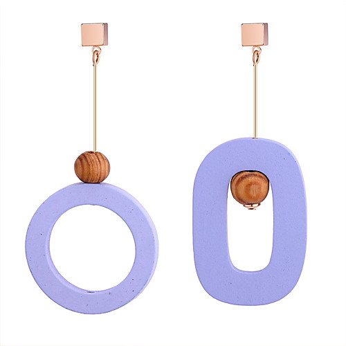 

Women's Drop Earrings Mismatched Ladies Simple Geometric Vintage Wooden Wood Earrings Jewelry Light Purple / Green / White For Causal Daily 1 Pair