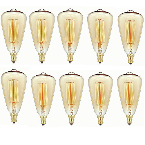 

10pcs 40 W E14 ST48 Warm White 2200-2700 k Retro / Dimmable / Decorative Incandescent Vintage Edison Light Bulb 220-240 V