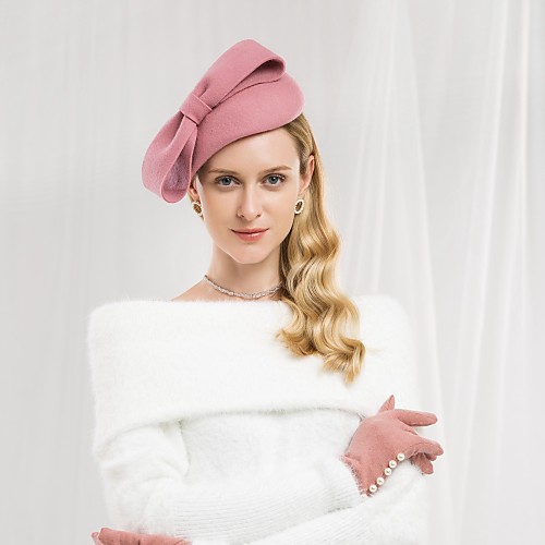 

100% Wool Hats with Bowknot 1pc Casual / Daily Wear / Horse Race Headpiece