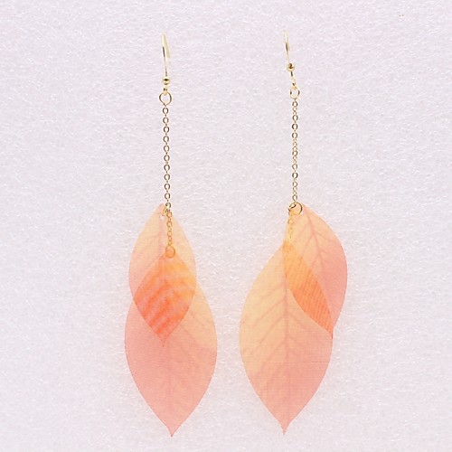 

Women's Drop Earrings 3D Leaf Ladies Stylish Simple Earrings Jewelry Light Orange For Daily 1 Pair