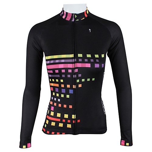 

ILPALADINO Women's Long Sleeve Cycling Jersey Winter Fleece Elastane Black Bike Jersey Top Mountain Bike MTB Road Bike Cycling Thermal Warm Fleece Lining Ultraviolet Resistant Sports Clothing Apparel