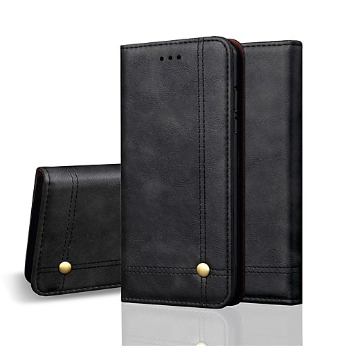 

Case For Apple iPhone XS / iPhone XR / iPhone XS Max Wallet / Card Holder / Flip Full Body Cases Solid Colored Hard PU Leather