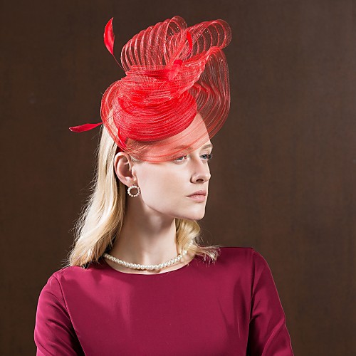 

Fiber Kentucky Derby Hat / Hats with Feather 1pc Special Occasion / Party / Evening Headpiece