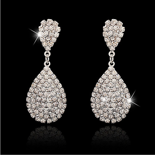 

Women's Earrings Classic Elegant Rhinestone Earrings Jewelry Silver For Date Festival 1 Pair