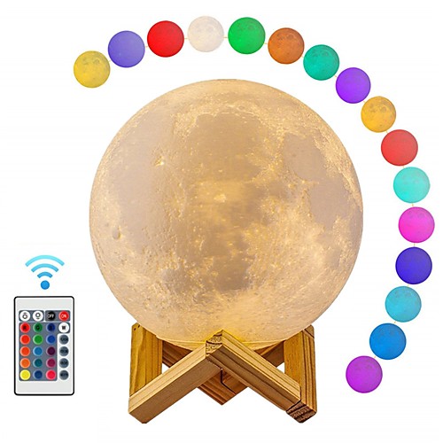 

Moon Lamp LED 3D Print Moon Light with Remote Control Rechargeable Color Changing Moon Light Lamps for Kids Lover Birthday Gifts 12cm / 4.72inch