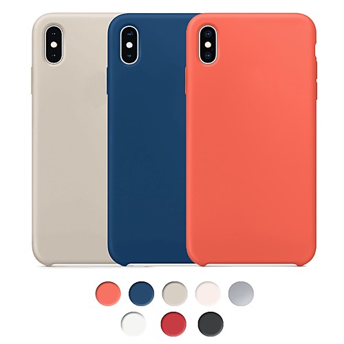 

Phone Case For Apple Back Cover iPhone XS Max iPhone X Shockproof Dustproof Water Resistant Solid Color Hard Rubber