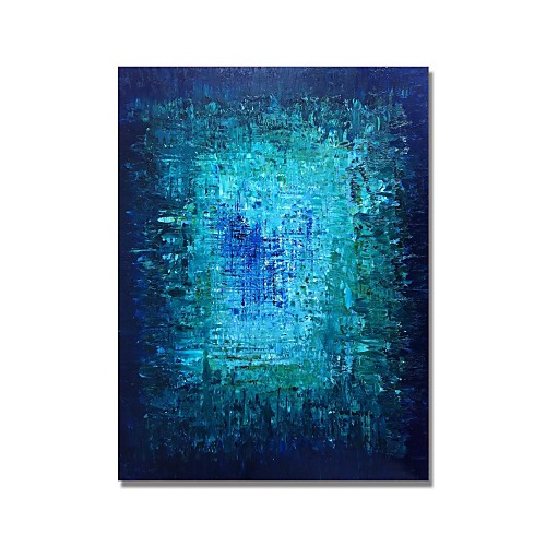 

Oil Painting Handmade Hand Painted Wall Art Blue Abstract Home Decoration Décor Stretched Frame Ready to Hang