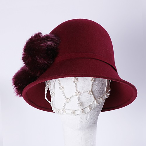 

100% Wool Kentucky Derby Hat / Hats with Pom-pom 1pc Casual / Daily Wear Headpiece