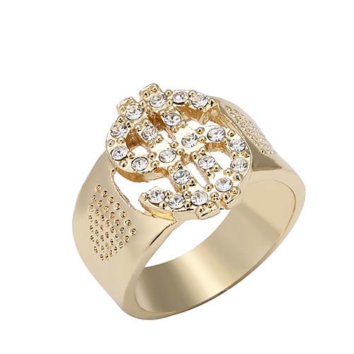 

Ring 3D Gold 18K Gold Plated Rhinestone Alloy Ladies Unique Design Fashion 1pc 9 10 / Women's