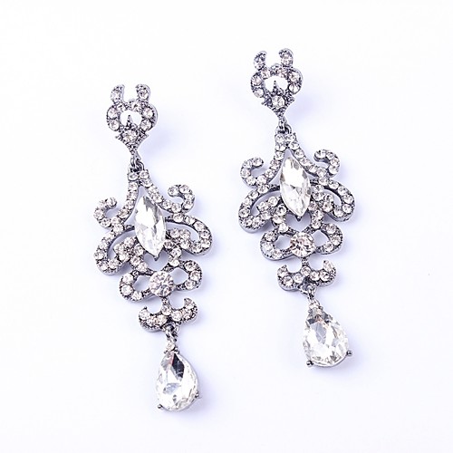 

Women's Drop Earrings Hollow Out Pear Ladies Stylish Classic Rhinestone Earrings Jewelry White / Wine / Champagne For Daily 1 Pair