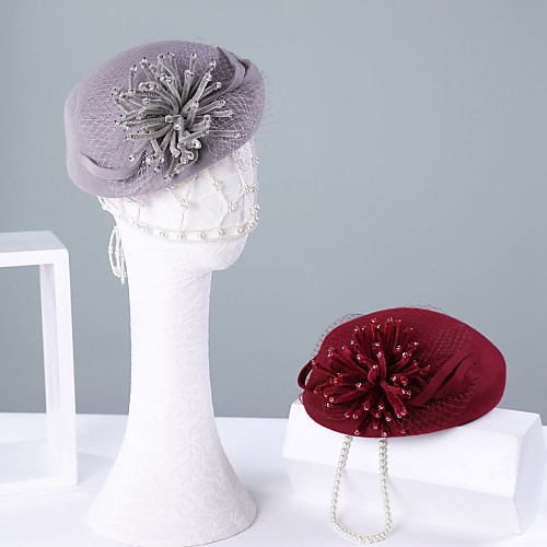 

100% Wool Kentucky Derby Hat / Hats with Crystals 1pc Casual / Daily Wear Headpiece