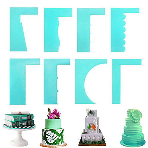 

8pcs Cream Pattern Scraper DIY Cake Baking Utensil Cream Cake Scraper Cream Spatulas Fondant Baking Pastry Tools Kitchen Supplies
