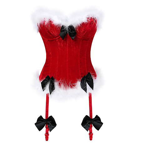 

Women's Lace Up Underbust Corset - Solid Colored, Tassel Fringe Black Red S M L