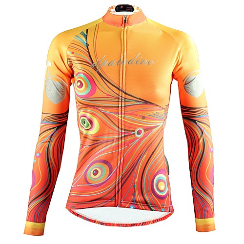 

ILPALADINO Women's Long Sleeve Cycling Jersey Winter Fleece Elastane Yellow Peacock Bike Top Mountain Bike MTB Road Bike Cycling Fleece Lining Ultraviolet Resistant Quick Dry Sports Clothing Apparel