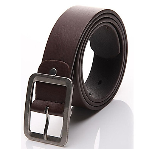 

Men's Buckle Leather Belt Solid Colored