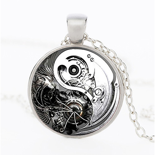 

Men's Pendant Necklace Vintage Style Gear yin yang Stylish Vintage Steampunk Army Alloy Bronze Silver Gold Black 50 cm Necklace Jewelry 1pc For Street Gift Cosplay Costumes