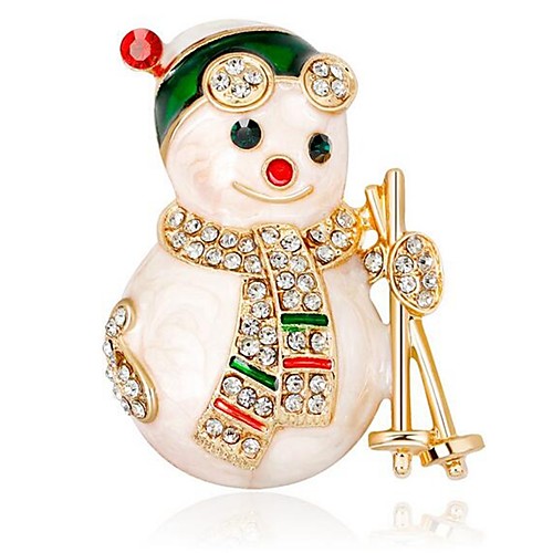 

Women's Brooches 3D Ladies Simple Cartoon Rhinestone Brooch Jewelry Gold For Christmas Daily