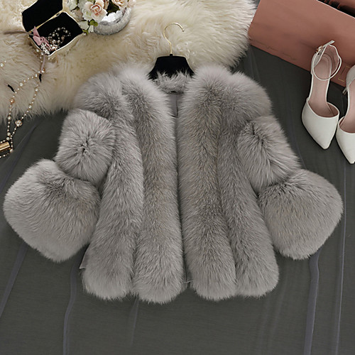 

Long Sleeve Coats / Jackets Faux Fur Wedding / Party / Evening Women's Wrap With Solid