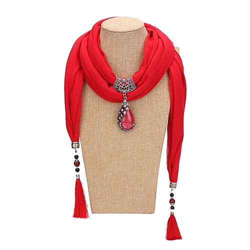 

Women's Scarf Necklace Long Ladies Tropical Romantic Sweet Poly / Cotton Blue Wine Light Green 200 cm Necklace Jewelry 1pc For Party Party / Evening