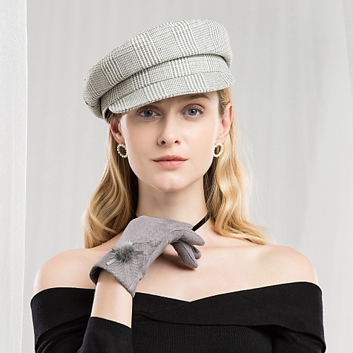 

Wool / Polyester Kentucky Derby Hat / Hats with Plaid 1pc Casual / Daily Wear Headpiece