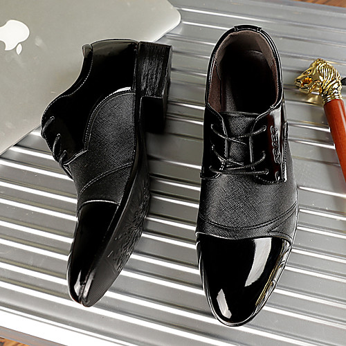 

Men's Oxfords Casual Daily Walking Shoes PU Breathable Non-slipping Wear Proof Black Fall