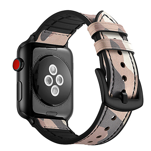

Watch Band for Apple Watch Series 4/3/2/1 Apple Modern Buckle Silicone / Genuine Leather Wrist Strap