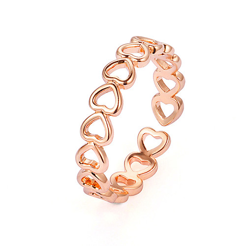 

Band Ring Classic Silver Gold Copper Alloy Heart Hollow Heart Ladies Simple Classic 1pc Adjustable / Women's / Tail Ring