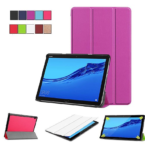 

Case For Huawei Huawei Mediapad M5 Lite 10 / Huawei MediaPad M5 10 (Pro) / Huawei MediaPad M5 10 with Stand / Flip / Origami Full Body Cases Solid Colored Hard PU Leather