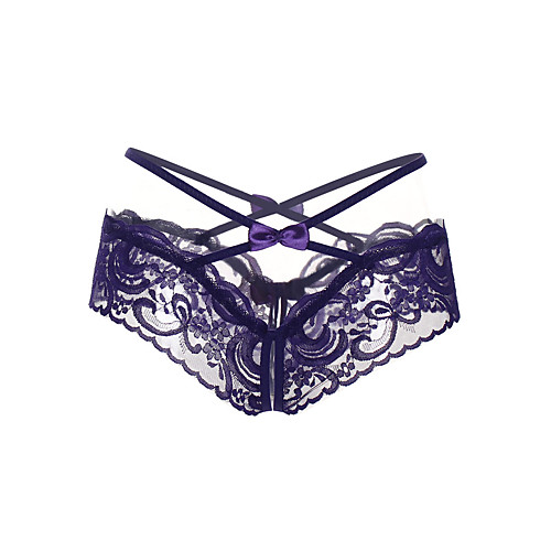 

Women's Lace / Cut Out G-strings & Thongs Panties / Brief - Normal Low Waist Purple Blushing Pink Fuchsia One-Size