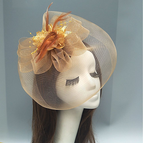 

Feather / Net Fascinators / Headpiece with Feather / Floral / Flower 1pc Wedding / Special Occasion / Horse Race Headpiece
