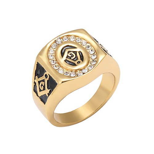 

Ring 3D Gold 18K Gold Plated Rhinestone Alloy Ladies Unique Design Fashion 1pc 9 10 / Women's