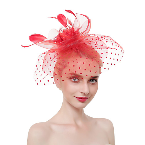 

Tulle / Feathers Kentucky Derby Hat / Fascinators / Headdress with Feather 1 PC Party / Evening / Business / Ceremony / Wedding / Horse Race Headpiece