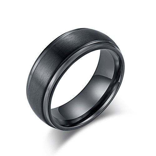 

Men's Band Ring Ring 1pc Black Silver Tungsten Steel Steel Stainless Stylish Basic Trendy Wedding Evening Party Jewelry Classic Cool