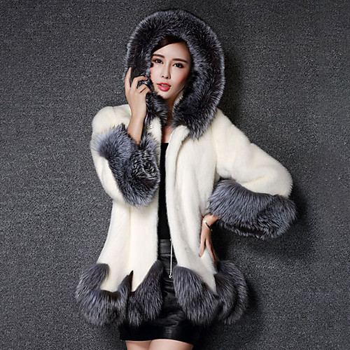 

Long Sleeve Coats / Jackets Faux Fur Wedding / Party / Evening Women's Wrap With Color Block