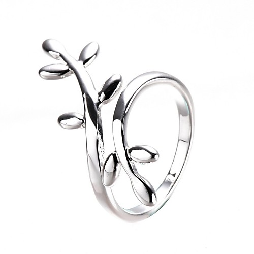 

Open Ring Crossover Silver Silver-Plated Leaf Ladies Stylish Simple 1pc Adjustable / Women's