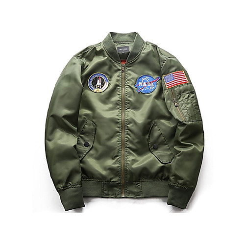 

Men's Jacket Daily Fall Winter Regular Coat Round Neck Loose Basic Jacket Long Sleeve Geometic Blue Army Green