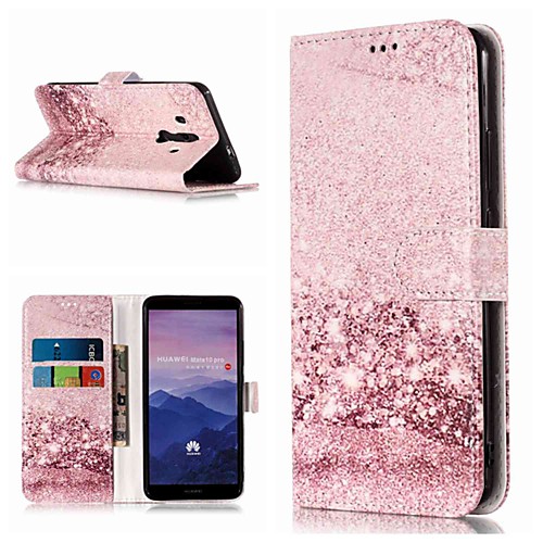 

Phone Case For Huawei Full Body Case Leather Wallet Card Mate 10 Mate 10 pro Mate 10 lite Mate 9 Pro Wallet Card Holder with Stand Marble Hard PU Leather