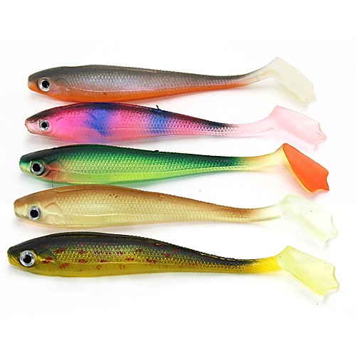 

5 pcs Fishing Lures Soft Bait Shad Easy to Use Paddle Tail Floating Bass Trout Pike Sea Fishing Fly Fishing Bait Casting