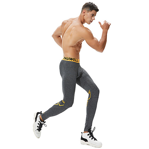 

Men's Running Tights Leggings Tights Leggings Elastic Waistband Nylon Elastane Winter Fitness Gym Workout Running Breathable Moisture Wicking Soft Sport Solid Colored Dark Grey Black Blue Light Grey