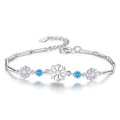 

Women's Classic Snowflake Ladies Fashion Birthstones Alloy Bracelet Jewelry Silver / Light Blue For Party Festival