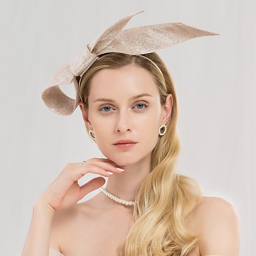 

100% Linen Kentucky Derby Hat / Headbands with Bowknot / Solid 1pc Wedding / Party / Evening Headpiece