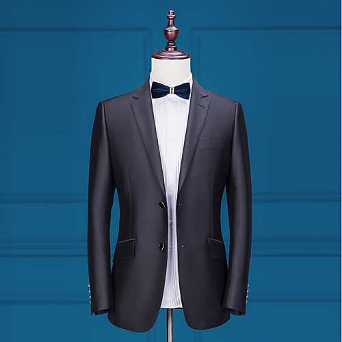 

Men's Wedding Suits Notch Tailored Fit Single Breasted Two-buttons Solid Colored Polyester