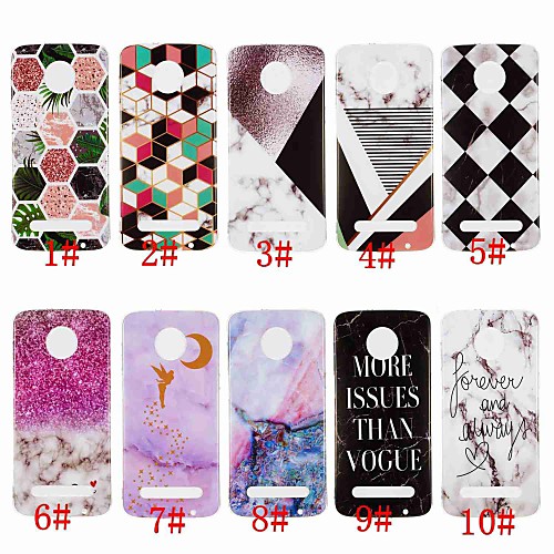 

Case For Motorola Moto Z3 Play / MOTO G6 / Moto G6 Play IMD / Pattern Back Cover Marble Soft TPU