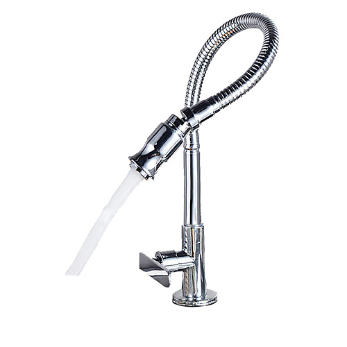 

Kitchen faucet - Single Handle One Hole Chrome Pull-out / ­Pull-down Deck Mounted Contemporary / Brass