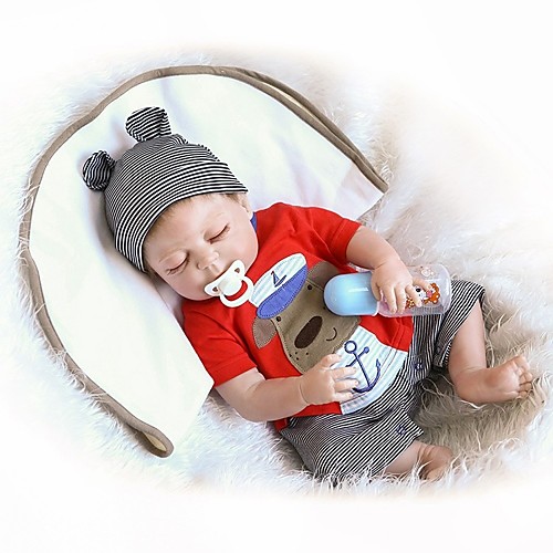 

NPKCOLLECTION 18 inch NPK DOLL Reborn Doll Baby Boy Newborn lifelike Gift Cute Child Safe Full Body Silicone Silica Gel Vinyl with Clothes and Accessories for Girls' Birthday and Festival Gifts