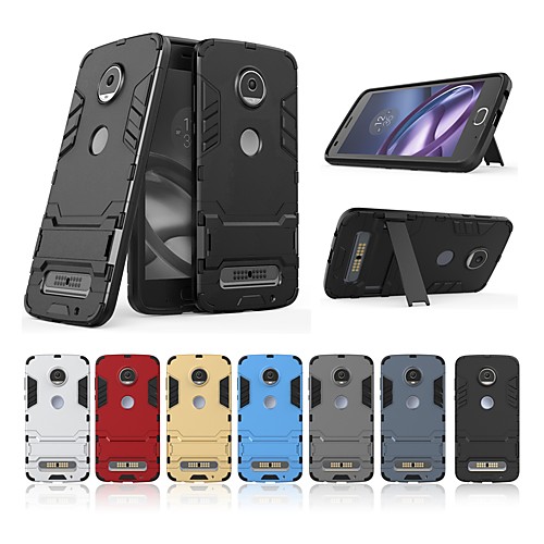 

Case For Motorola Moto Z2 play Shockproof / with Stand Back Cover Solid Colored / Armor Hard PC