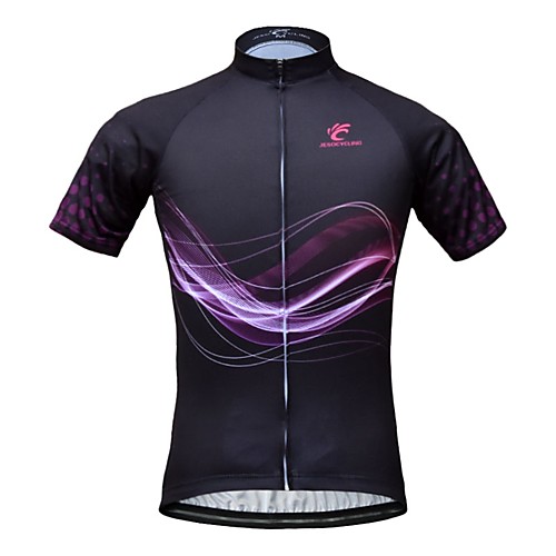 

JESOCYCLING Women's Short Sleeve Cycling Jersey Summer Polyester Black Rainbow Bike Jersey Top Mountain Bike MTB Road Bike Cycling Quick Dry Moisture Wicking Breathable Sports Clothing Apparel