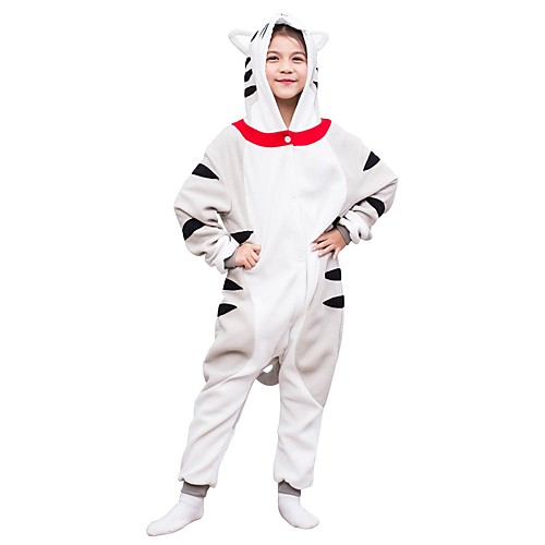 

Kigurumi Pajamas Cat Onesie Pajamas Polar Fleece Gray Cosplay For Boys and Girls Animal Sleepwear Cartoon Festival / Holiday Costumes / Leotard / Onesie
