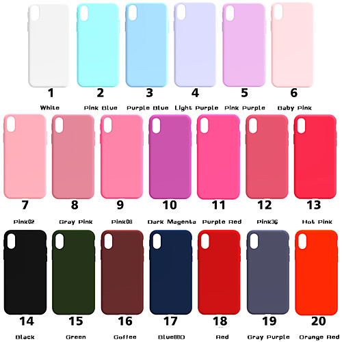 

Phone Case For Apple Back Cover iPhone 11 Pro Max SE 2020 X XR XS Max 8 7 6 Frosted Solid Color Soft TPU